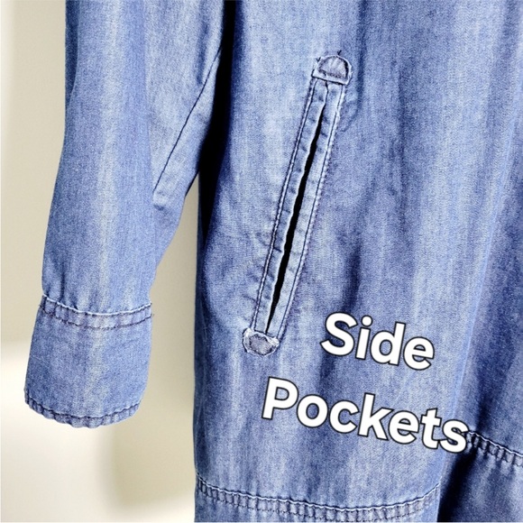 Workshop Republic Clothing 2X Chambray Roll Tab Tunic - Picture 6 of 8